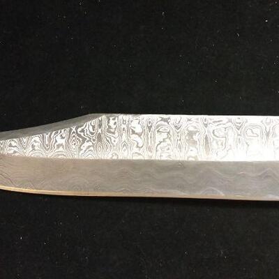 Custom Crafted Steel Damascus 9" Blade Hunter Knife with Antler and Brass Handle Includes Sheath