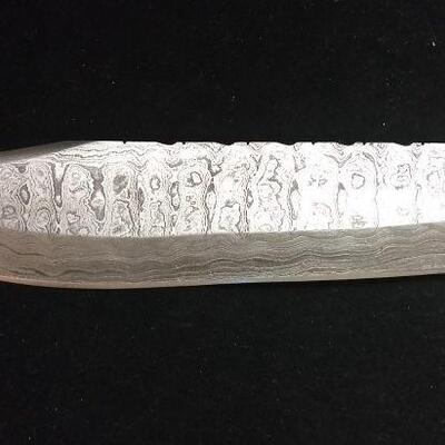 Custom Crafted Steel Damascus 10.5" Blade Hunter Knife with Antler and Brass Handle Includes Sheath
