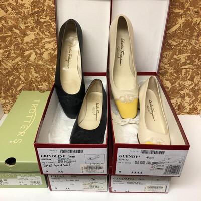 Lot 235 - Four Pairs of Ferragamo Size 9 Pumps & More