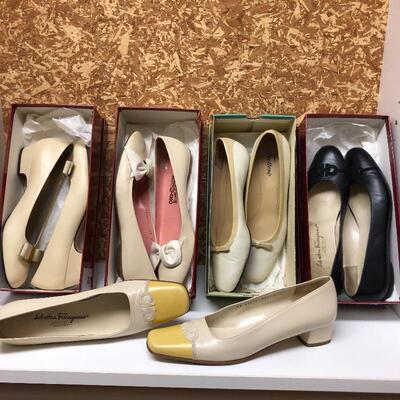 Lot 235 - Four Pairs of Ferragamo Size 9 Pumps & More