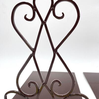 DECORATIVE METAL BOOKENDS SET OF 2