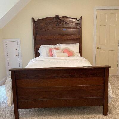 Lot 2 - Antique Full Sized Bed Including Bedding  