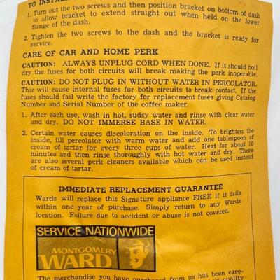 VINTAGE MONTGOMERY WARD â€œKAR N HOMEâ€ COFFEE TRAVEL KIT