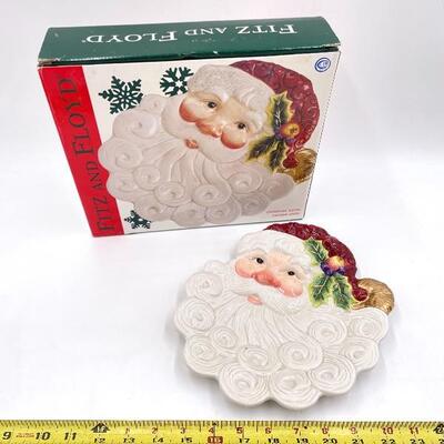 FITZ AND FLOYD DECORATIVE SANTA PLATE