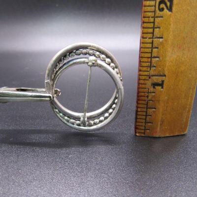 Vintage Beau Sterling Silver Circle Pin Brooch