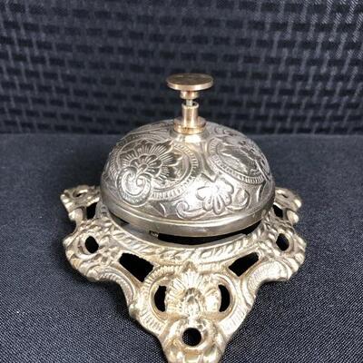 Vintage Ornate Brass Reception Counter Bell