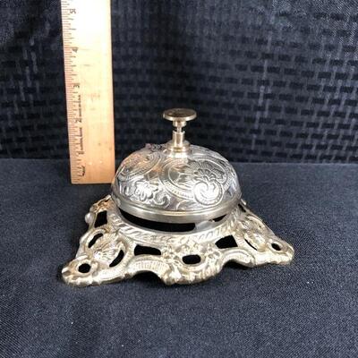 Vintage Ornate Brass Reception Counter Bell
