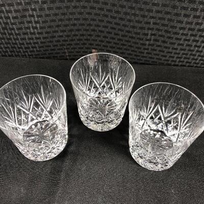 Set of 3 Vintage Cut Crystal Rocks Bar Drink Glasses