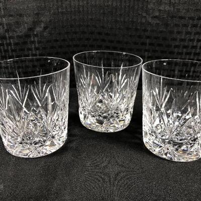Set of 3 Vintage Cut Crystal Rocks Bar Drink Glasses
