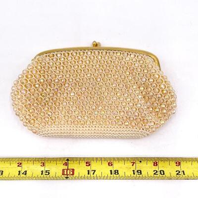 VINTAGE GOLD BEADED CLUTCH PURSE