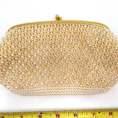 VINTAGE GOLD BEADED CLUTCH PURSE