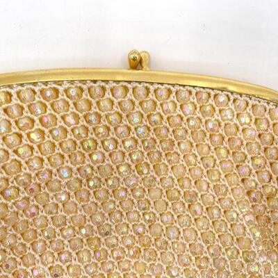VINTAGE GOLD BEADED CLUTCH PURSE