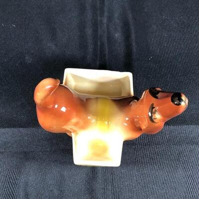 Dachshund Weiner Dog Jewelry Trinket Sponge Holder Planter Figurine