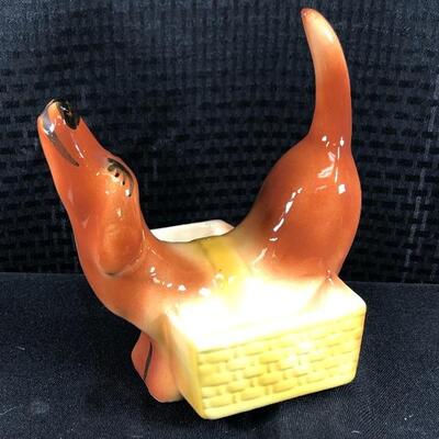 Dachshund Weiner Dog Jewelry Trinket Sponge Holder Planter Figurine