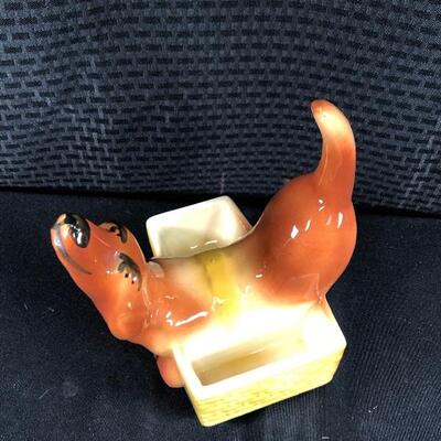 Dachshund Weiner Dog Jewelry Trinket Sponge Holder Planter Figurine