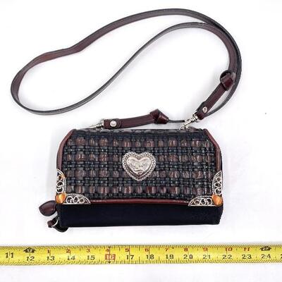KAELA EMBELLISHED SMALL BLACK CROSSBODY PURSE
