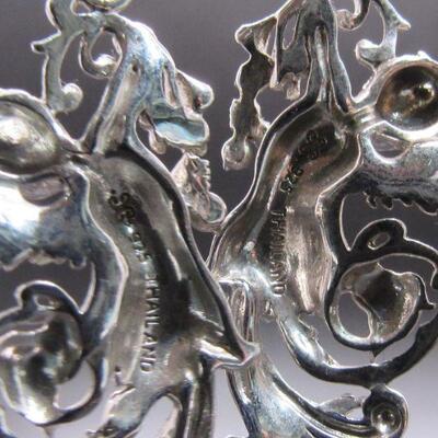 Sterling Silver 925 Dangling Cherub Angel Earrings 