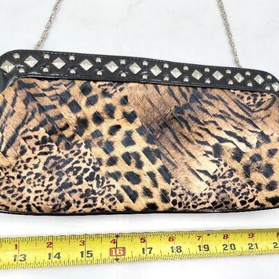 JESSICA MCCLINTOCK ANIMAL PRINT CLUTCH BAG
