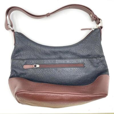 BLACK AND BROWN HANDBAG