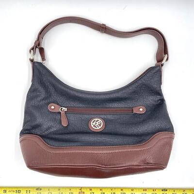 BLACK AND BROWN HANDBAG