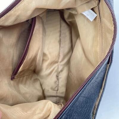 BLACK AND BROWN HANDBAG