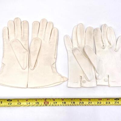 VINTAGE WOMENS COTTON GLOVES - SIZE 6.5 & 7.5