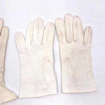 VINTAGE WOMENS COTTON GLOVES - SIZE 6.5 & 7.5