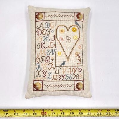SMALL EMBROIDERED ALPHABET PILLOW