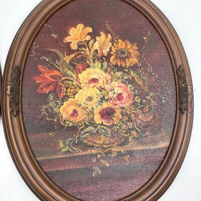 VINTAGE FLORAL FRAMED PAINTINGS SIGNED BY â€œEMILY B. COURTNERâ€