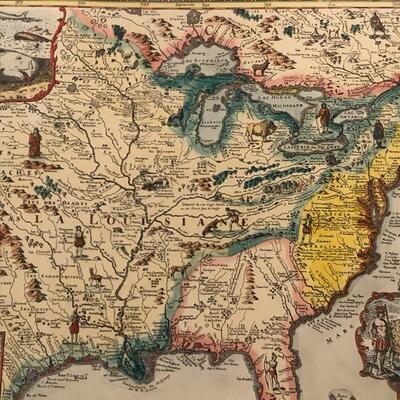 Lot 242 - Framed Map of America Circa 1695