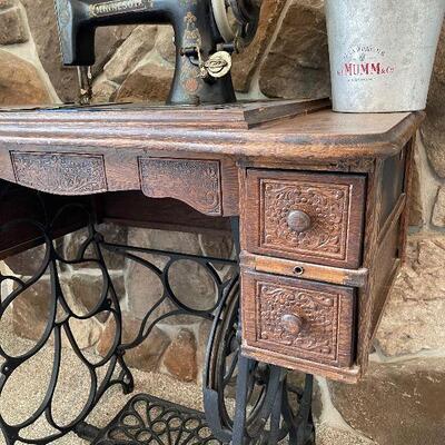 Lot 22 - Antique Minnesota Sewing Machine Ensemble