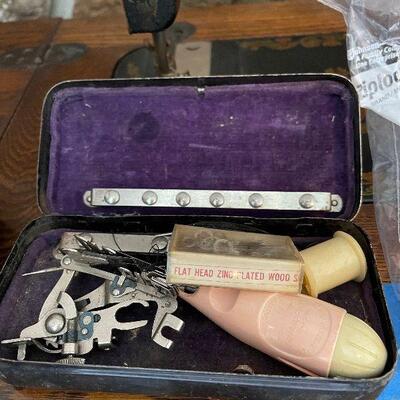 Lot 22 - Antique Minnesota Sewing Machine Ensemble