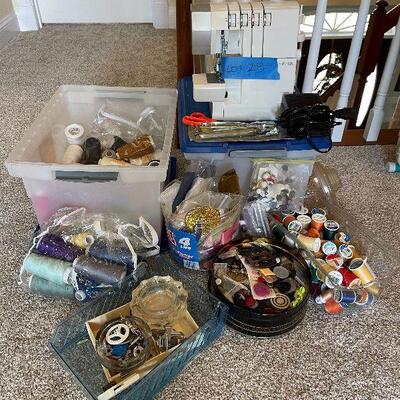 Lot 25 - Singer ProFinish Serger and Supplies