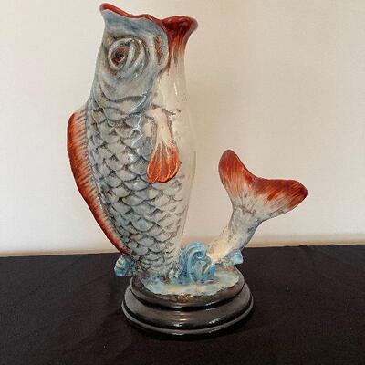 Lot 26 - Hand Painted Ceramic Fish Vase