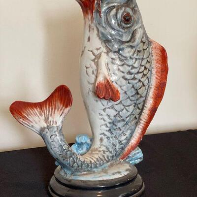 Lot 26 - Hand Painted Ceramic Fish Vase
