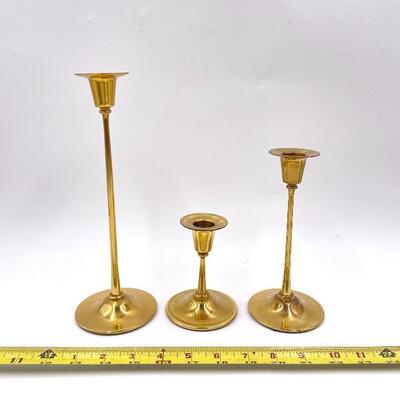 HALLMARK BRASS CANDLESTICKS SET OF 3