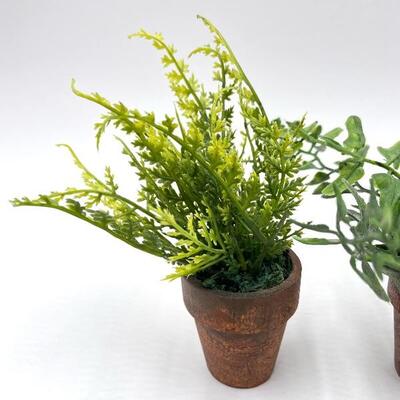 MINI POTTED FAUX FERNS SET OF 3