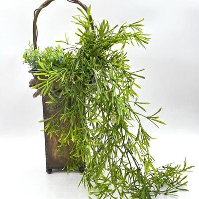 FAUX GREENERY IN METAL VASE