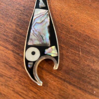 Lot 30 - Vintage Inlaid Mother of Pearl Fish Letter/Bottle Opener