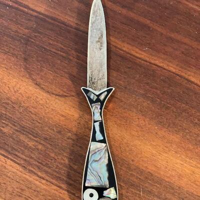 Lot 30 - Vintage Inlaid Mother of Pearl Fish Letter/Bottle Opener