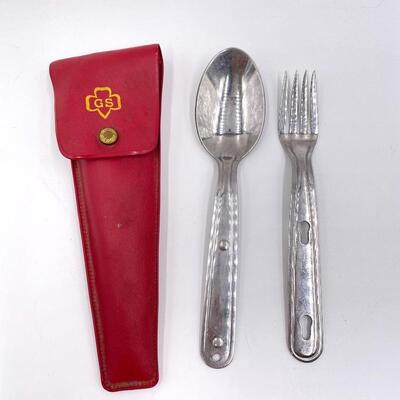 VINTAGE GIRL SCOUTS CAMPING UTENSILS - FORK AND SPOON