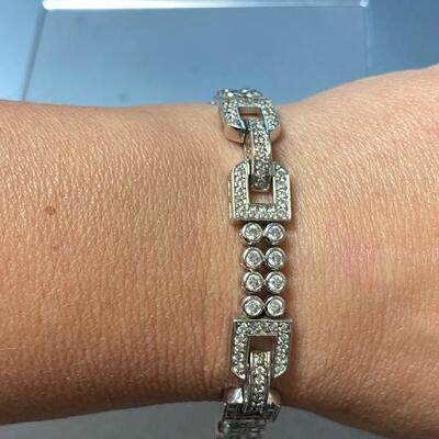 ADI Sterling Silver 925 & Cubic Zirconia Bracelet