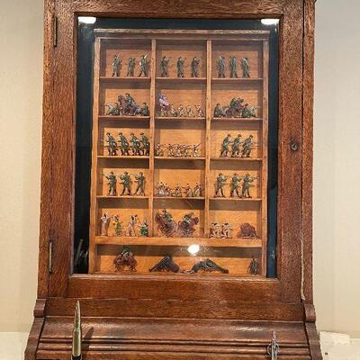 Lot 33 - Display Cabinet Containing Miniature Tin Soldiers