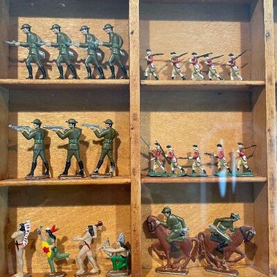 Lot 33 - Display Cabinet Containing Miniature Tin Soldiers