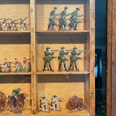 Lot 33 - Display Cabinet Containing Miniature Tin Soldiers
