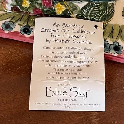 Pair of Blue Sky - HEATHER GOLDMINC Ceramic Tea Light Houses