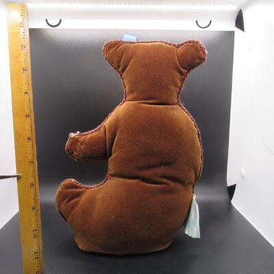 Needlepoint Cross Stitch Sitting Teddy Bear Pillow