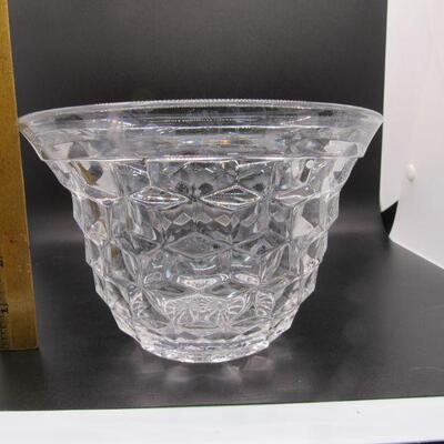 Vintage Jeanette Glass Diamond Cubist Pattern Pressed Glass Bowl