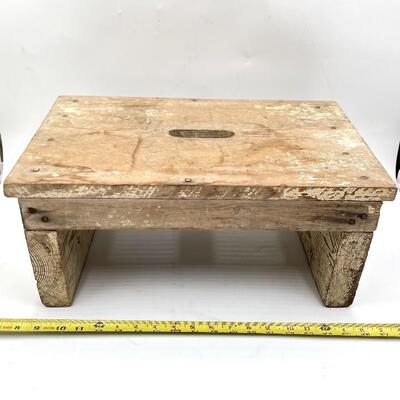 RUSTIC WOODEN STEP STOOL