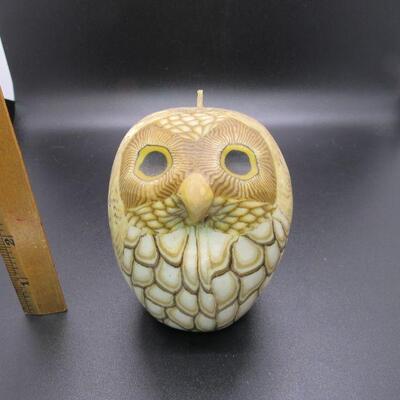 Vintage Wax Owl Art Candle Figurine 